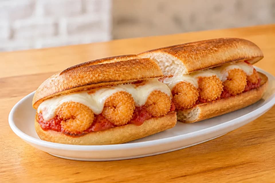 Breaded Shrimp Parmesan hero